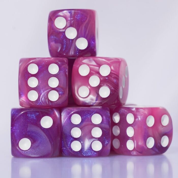 10 PC D6 dice 16mm Acrylic Dice Set for RPG MTG DND Dice Table Games and Board Games (Pink + Blue) - Image 3