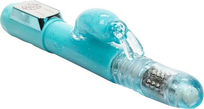 CalExotics Dazzle Xtreme Thruster – Thrusting 12 Function Rabbit Vibrator - Waterproof Vibe Sex Toys for Couples – Luxury Adult Hands Free G Spot Massager - Blue - Image 3