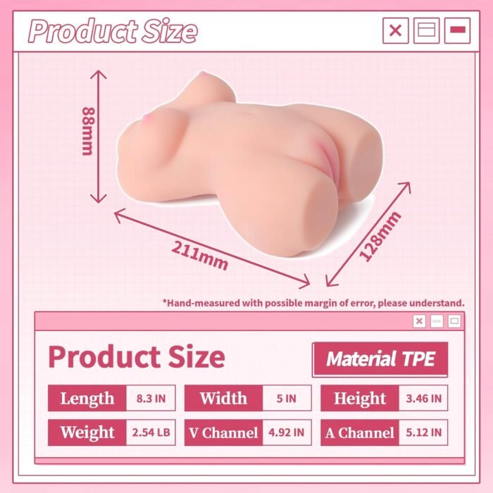 Male Masturbator with 2 Holes Realistic Small Size Male Torso Sex Toy Pocket Pussy Vagina and Tight Anus Lifelike Soft and Man Masturbation Stroker - Image 6
