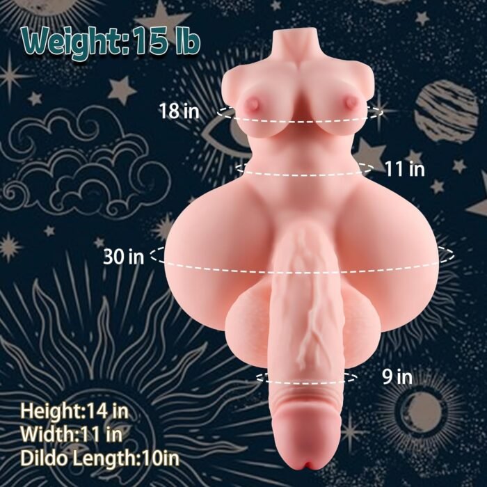 15lb Dildo Pussy Shemale Sex Doll Trans Sex Toy,3 in 1 Sex Doll with Penis Penetrable Big Dildo Torso Lifelike Male Masturbator - Image 2
