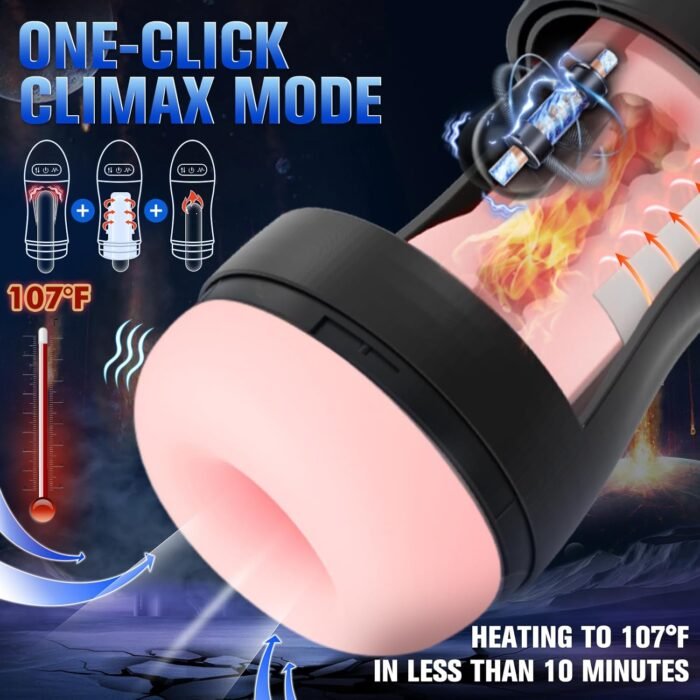 Automatic Male Masturbator, Sucking Male Masturbators Penis Pump with 9 Suction & 10 Vibrating & Heating Mens Male Sex Toys, Hands Free Pocket Pussy Male Stroker, Adult Sex Toys for Men Penis Pumps - Image 5