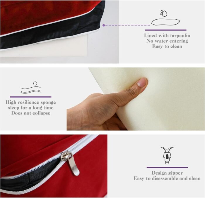 Sex ramp Cushions, Sex Game with Handcuffs and Shackles, Fixed Love Position, restrain Your Lover, Multifunctional Furniture Positioning Pillow, Removable and Washable (Wine red) - Image 5