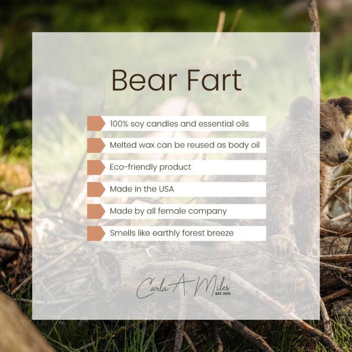 Organic Soy Wax Bear Farts Candle | Honey & Fruity Aroma | 100% Pure Soy & Essential Oils | Long-Lasting Scent | Hand-Poured in The USA | Perfect for Aroma Therapy (16oz) - Image 5