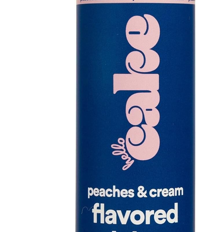 Hello Cake Peaches & Cream Flavored Lube - Water-Based Personal Lubricant - Vegan, Sugar-Free, Gluten-Free - Easy Clean-Up - for Men, Women, and Couples, 8 fl oz