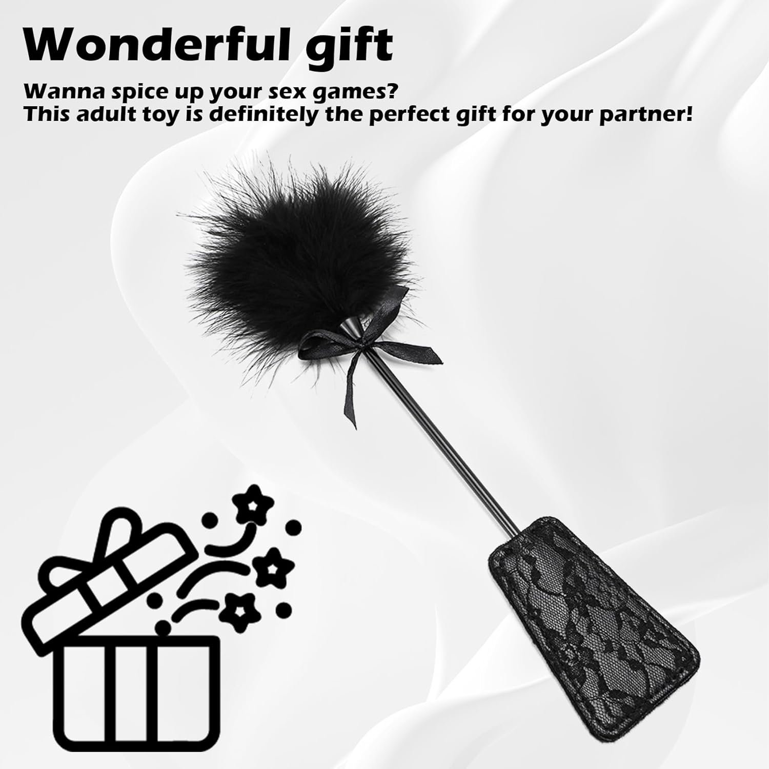 Dual Sides Feather Tickler Sex Feather Tickler Double Ended Spanking Paddles BDSM Tickler Fetish Tickling Sex Feather SM Paddle Teaser Adult Sex Toy Games for Women Men Couple Cosplay - Image 5