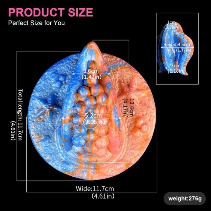 Fantasy Orange Monster Sex Grinder Female Masturbation Adult Sex Toy, Reusable Waterproof Sit and Ride Female Soft Silicone Liquid Grinding Massager (N-SJ5105) - Image 3