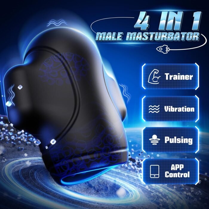 Male Sex Toys for Men - 4IN1 Male Masturbator Penis Vibrator 10 Vibrating & 3 Motors Stroker with App Control, 360° Wrapping Adult Sex Toy for Training & Increase Endurance, Sex Machine - Image 2