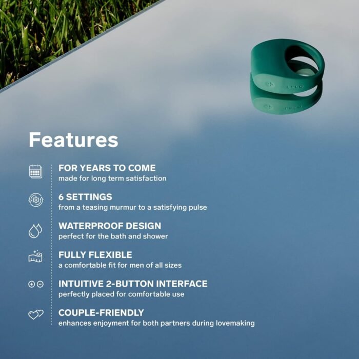 LELO TOR 2 Intimate Vibrating Cock Ring, Reusable Sex Toys for Couples, Love-Ring with 29 mm / 1.1 inch Diameter for More Bedroom Fun, Black - Image 4