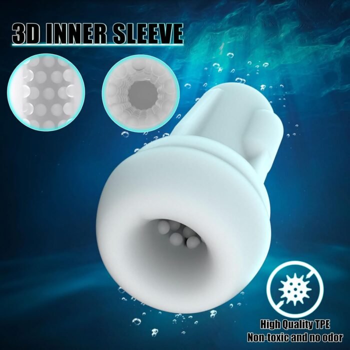 Automatic Sucking Male Masturbator，3 in 1 Male Stroker with 10 Vibration & 4 Suction & One-Click Climax, Hands Free Penis Pump with 3D Textured, Blowjob Toy Mens Adult Sex Toys for Men - Image 5