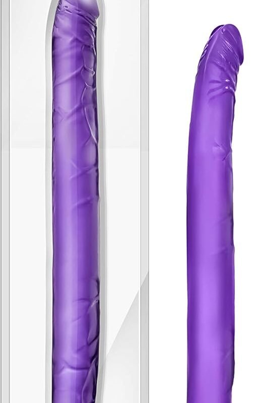 Blush Novelties - 16 inch Double Dildo Lesbian Couple Double Penetration DP Sex Toys for Women - Purple