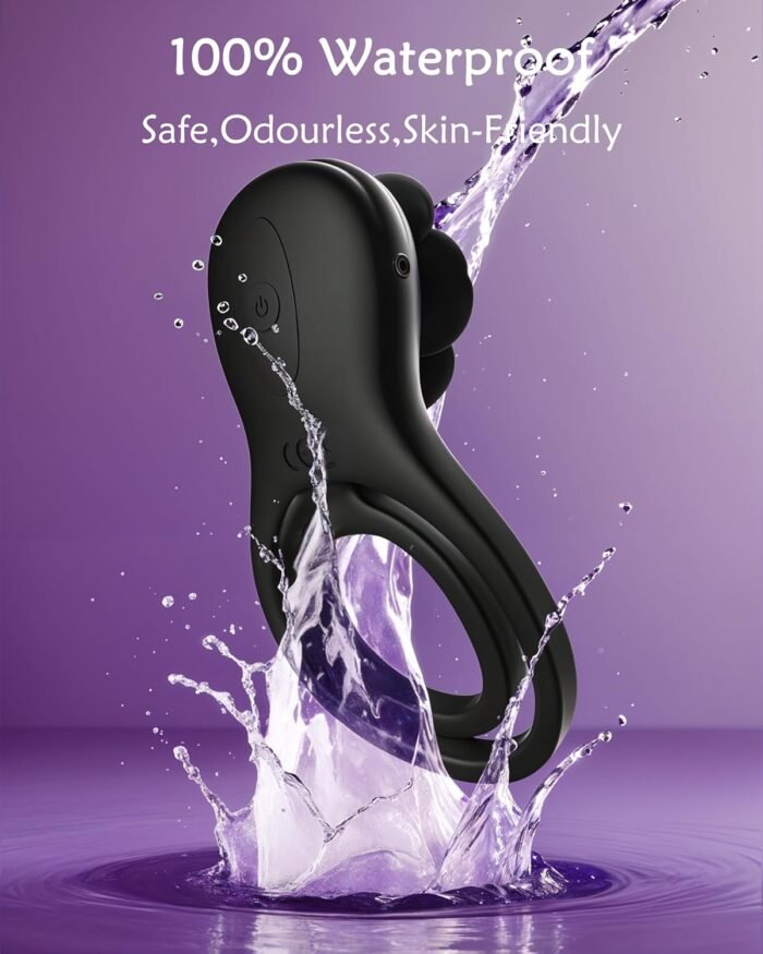 Vibrating Cock Ring with Rose Clitoral Stimulator,Couples Adult Sex Toys for Men Women, Pleasure Penis Ring Vibrator with 9 Vibrations G Spot Stimulation,Male Vibrator Sex Toys - Image 4