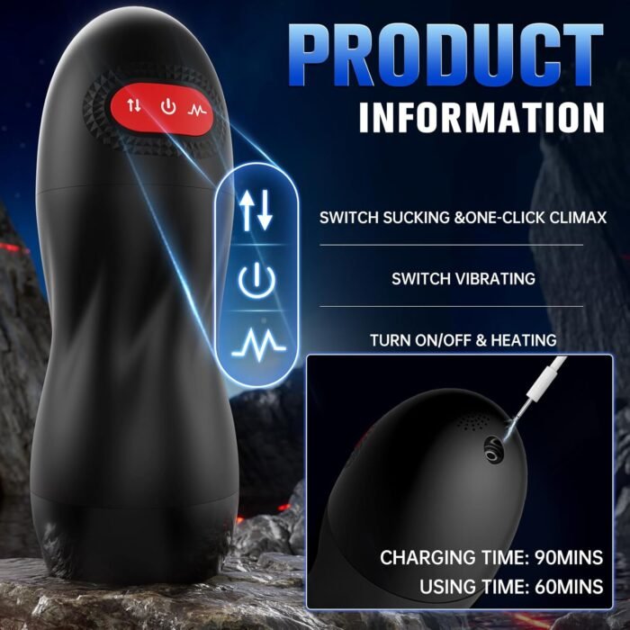 Automatic Male Masturbator, Sucking Male Masturbators Penis Pump with 9 Suction & 10 Vibrating & Heating Mens Male Sex Toys, Hands Free Pocket Pussy Male Stroker, Adult Sex Toys for Men Penis Pumps - Image 7