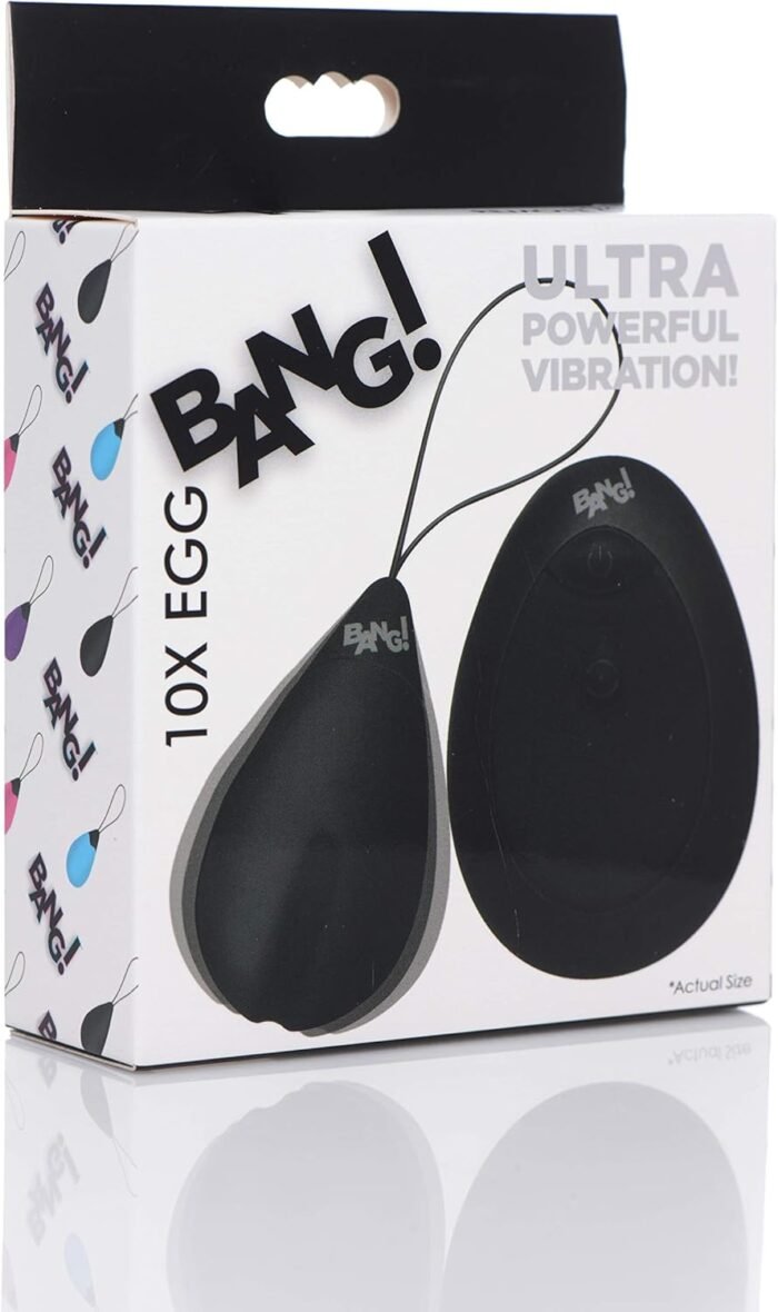 Bang 10X Silicone Vibrating Egg - Black, 1Count - Image 5