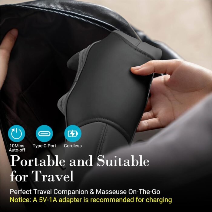 Shiatsu Neck and Shoulder Massager with Heat - FSA or HSA Eligible, Cordless 4D Deep Tissue Kneading Massager, Rechargeable Massage for Neck, Shoulder and Back, Ideal Gifts for Women,Men - Image 5