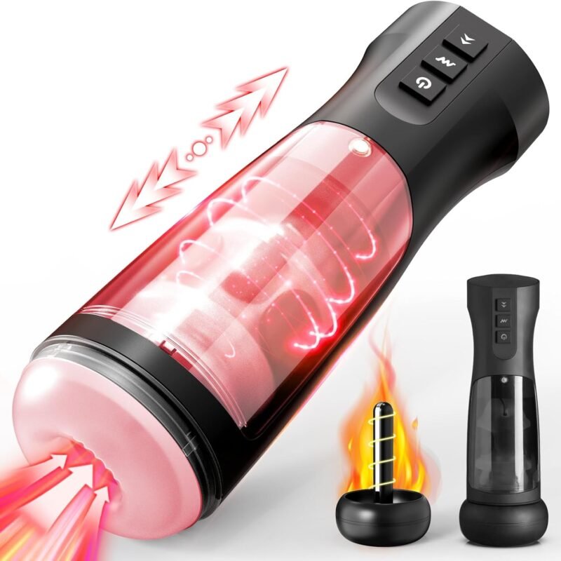 Automatic Male Masturbator Mens Sex Toy - Mastusbator Pocket Pussies with 7 Thrusting & 7 Vibrating, Heated Men Vibrator Stroker Adult Toys for Men, Masterbator Penis Pump Male Sex Toys