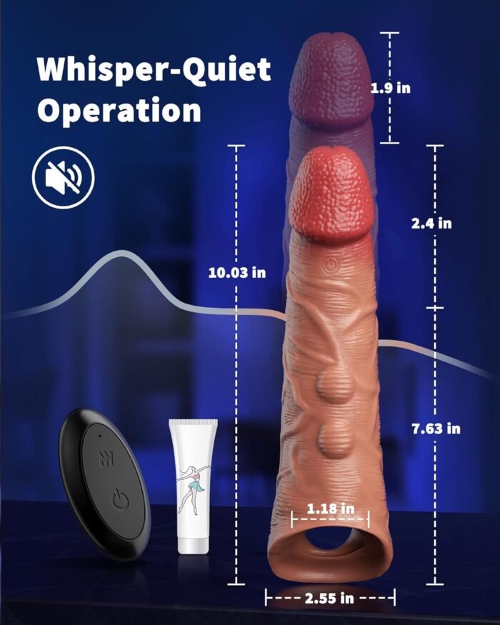 Penis Sleeve Vibrator, Ultra-Realistic Sex Toys for Men with 10 Vibration Modes, Medical-Grade Silicone Cock Sleeve Penis Extender, Male Sex Toy with Silent Design, Versatile Adult Toys for Couples - Image 5