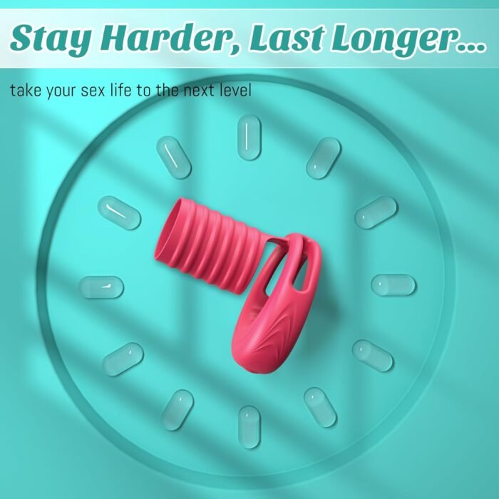 Vibrating Cock Ring with Elastic Penis Sleeve, Couples Sex Toys for Men Women Boefous Penis Vibrator, Female Male Adult Sex Toy APP Remote Vibrators, Vagina Stimulation Pleasure Penis Ring, Rose - Image 7