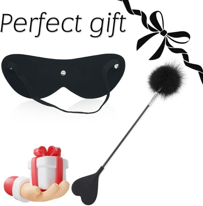 BDSM Bondage Blindfold Sex Restraints Kit Double Ended Tickler Sex Feather Spanking Paddle Eye Mask Blind Folds for Adult Sex Play Sexy Blindfold Fetish Bondage Accessories for Couple Women Men - Image 5