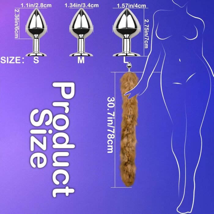 Sexy Fox Tail Anal Butt Plug Long Anales Toys But Plugs Faux Wild Animal Tail Stainless Steel Anus SM Cosplay Adult Sex Toy BDSM Bondage for Beginners Role Play Women Men Couples - Image 4