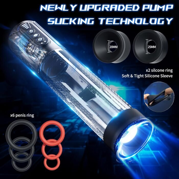 Waterproof Realistic Male Masturbator,Adult Sex Toys for Men,Sucking & Pumping Male Sex Toy, Premuim quiality Pocket Pussy Stroker, Follyee Penis Trainer Glans Stimulator Mens Vibrator Penis Pump - Image 7