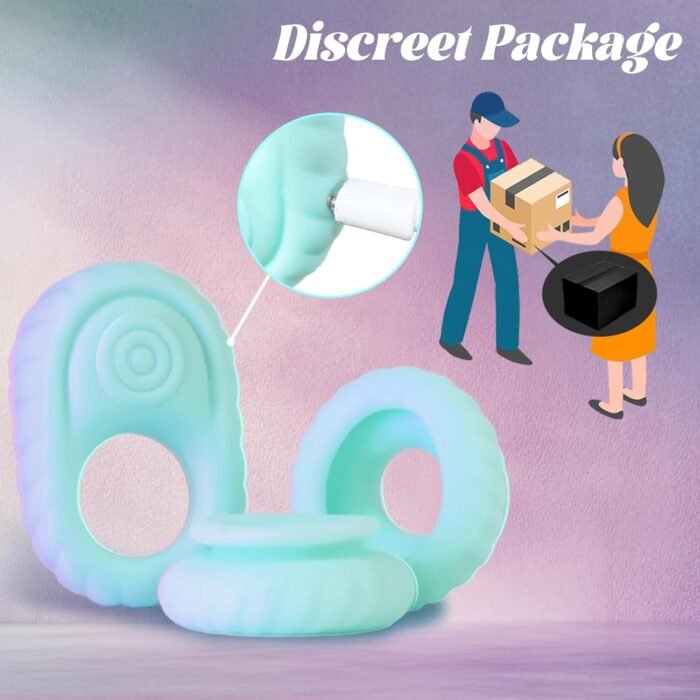 Vibrating Cock Ring with Penetration Buffer Rings Set, Depth-Limiting Liquid Silicone Soft Penis Ring Vibrator with Clitoral Stimulator, Couples Adult Sex Toys for Men Women, MHYNNR Male Sex Toy Game - Image 8