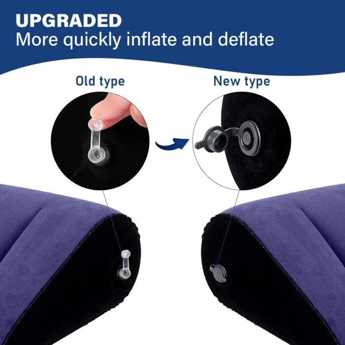 Gigantes Triangle Inflatable Sex Position Pillow - Couples Toy for Deeper Intimacy and Support - Adult Furniture for Enhanced Pleasure and Comfort, Blue - Image 2