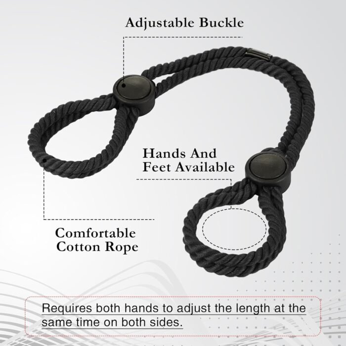 2 Pack Black Sex Bondage BDSM Rope Kit - Super Soft Cotton Rope, BDSM Bondage Ropes Bed Restraint Set SM Adult Sex Toys for Couples Women Men Sweater FR5 - Image 5