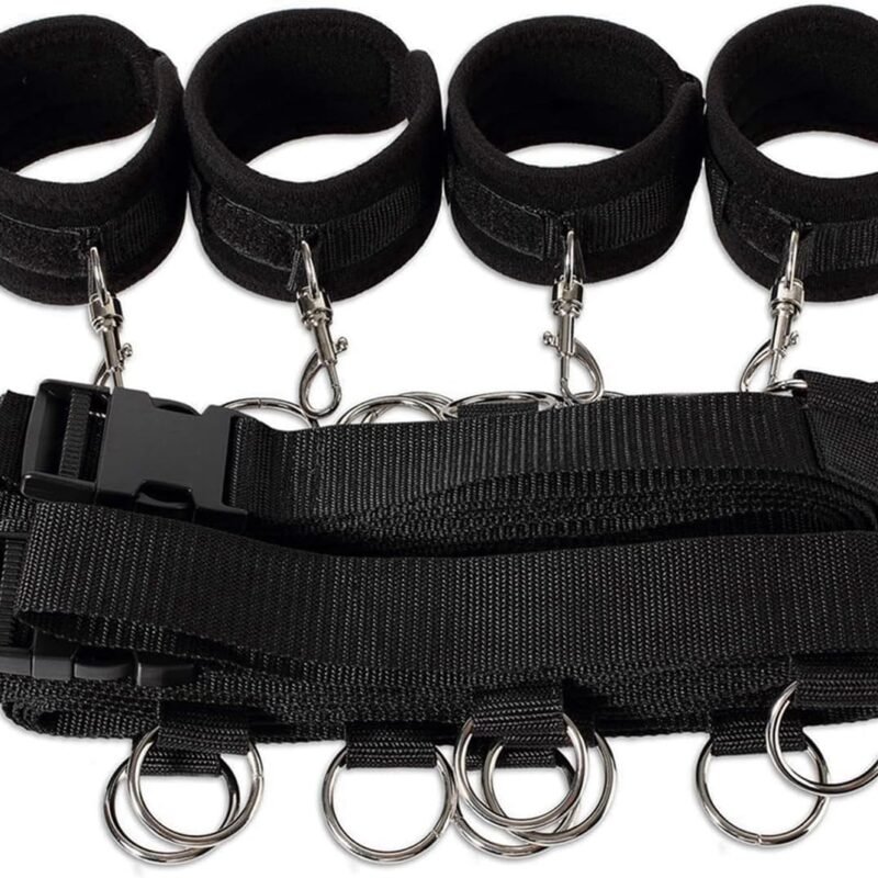 BDSM Sex Bed Bondage Restraints Kit Set Toys Sex Bondage Straps Cuffs Thigh Restraints for Ankles and Wrists Bar Sexy Sex Handcuffs Hand Cuff Bracelets Set for Women Adults Bedroom Couples Sweater