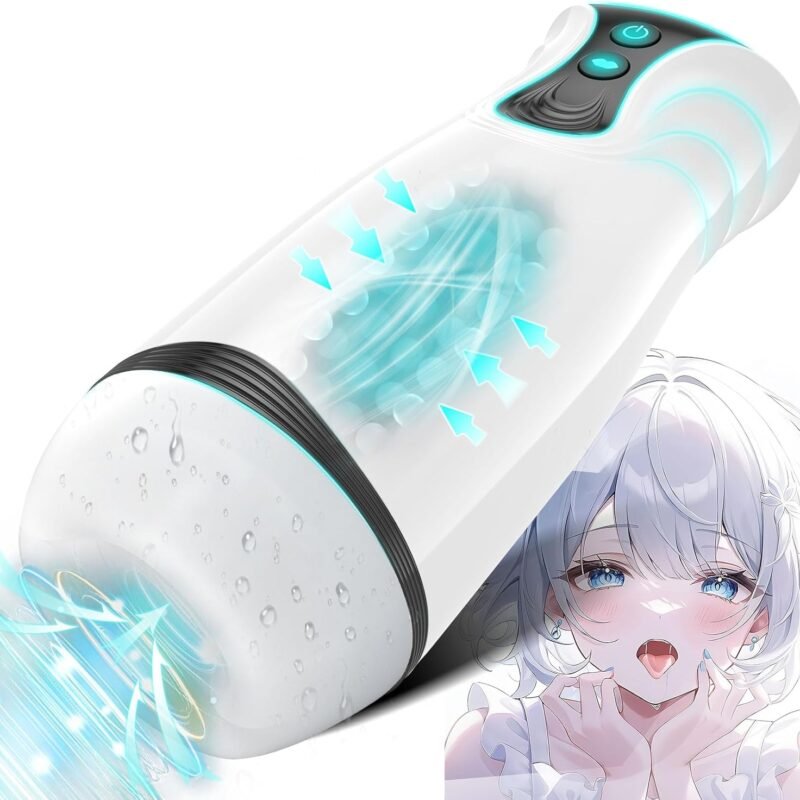 Automatic Sucking Male Masturbator,3 in 1 Male Stroker with 10 Vibration & 4 Suction & One-Click Climax, Hands Free Penis Pump with 3D Textured, Blowjob Toy Mens Adult Sex Toys for Men