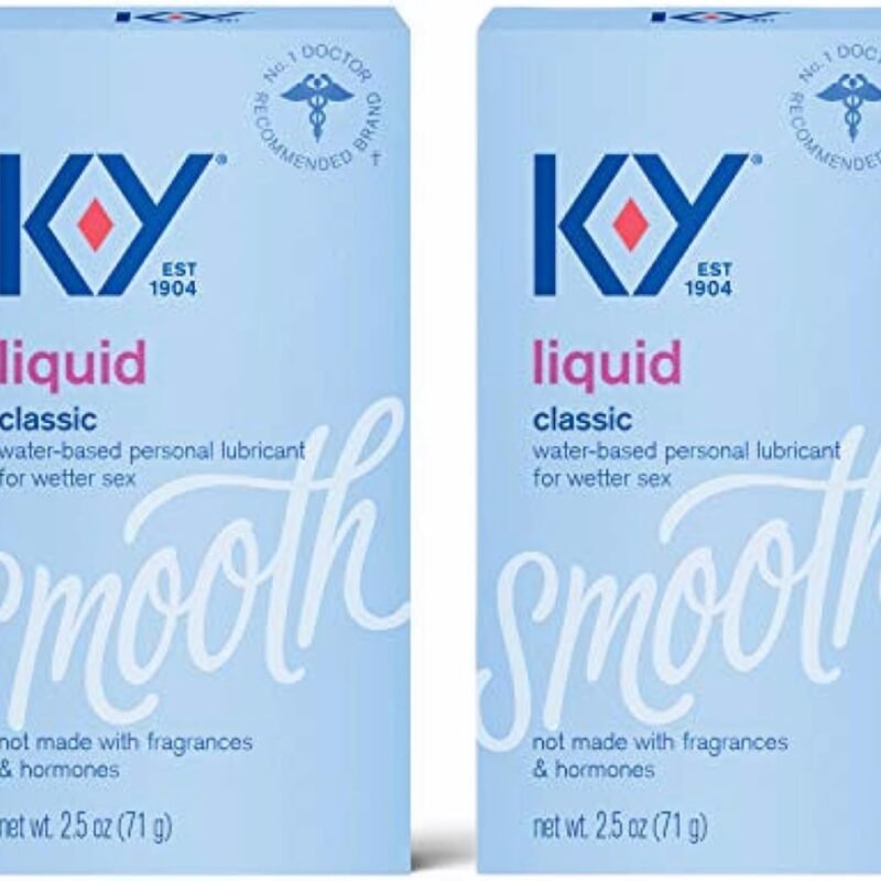 K-Y Liquid Lube, Personal Lubricant, New Water-Based Formula, Safe for Anal Sex, Safe to Use with Latex Condoms, for Men, Women and Couples, Body Friendly 2.4 FL OZ (Pack of 2)