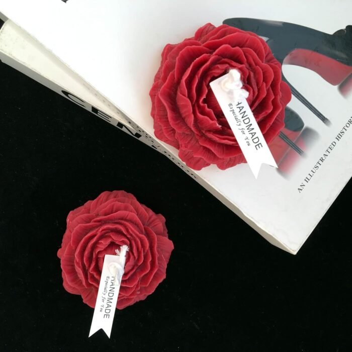 4 Pcs Low Temperature Candles Red Peony Flower Shaped Scented Candles Adult Low Heat Body Safe Candles Wax Play - Image 4