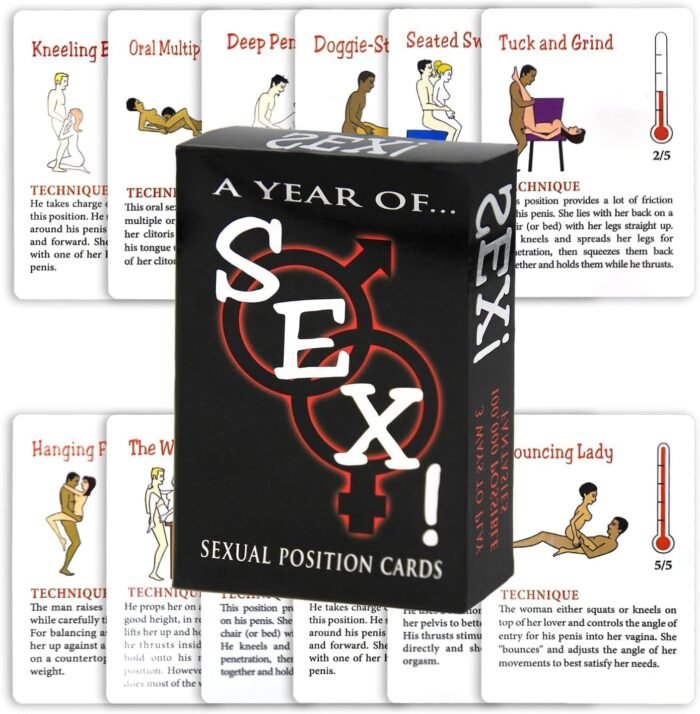 1Set Sex Position Card & 4pcs Black Sex Dice Set - Fun Card Poker Position Couple Game for Date Night - Couples Drinking Game for Adults - Deeper Relationship Connection Card Games Sweater - Image 2
