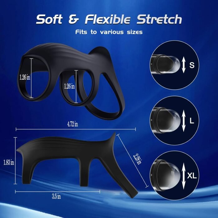Vibrating Cock Ring Sex Toys for Men, 10 Vibrations Couples Sex Toy for Penis Extender, Vibrating Ring for Penis Testicles & G Spot Stimulation, Elastic Adult Toy for Man Erection Couples Pleasure - Image 7