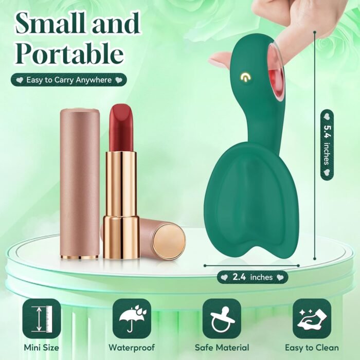 Vibrator Sex Toys with Realistic Design - Clitoral Stimulator Mini Vibrator with 10 Vibrating Modes, Quiet & Strong Adult Toys for Clitoral & Nipple, Adult Sex Toys & Games for Women（Green） - Image 5