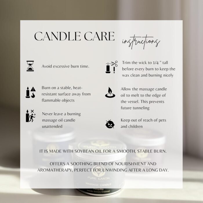 Muscle Relaxing Massage Oil Candle - Valentines Gift, Scented Massage Oil Candles for Relaxation and Home Spa (160 Grams or 6 oz.) - with Grapefruit, Rosemary, Black Pepper - by PURE EARTH essentials - Image 4