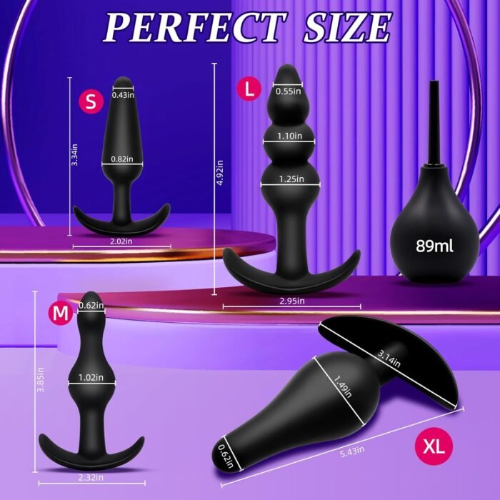 Silicone Anal Plug Set 5 PCS Training Kit Butt Plug Anus from Beginners to Advanced Player for Comfortable Long-Term Wear, Sex Toys for Couples - Image 2