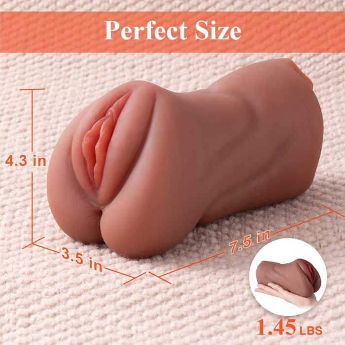 TANTALY 1.45LB 3 in 1 Male Masturbator, Pocket Pussy Sex Toys for Men with Sexy Mouth, Realistic Vagina and Tight Anus, Adult Sex Doll for Male Grace Wheat - Image 3