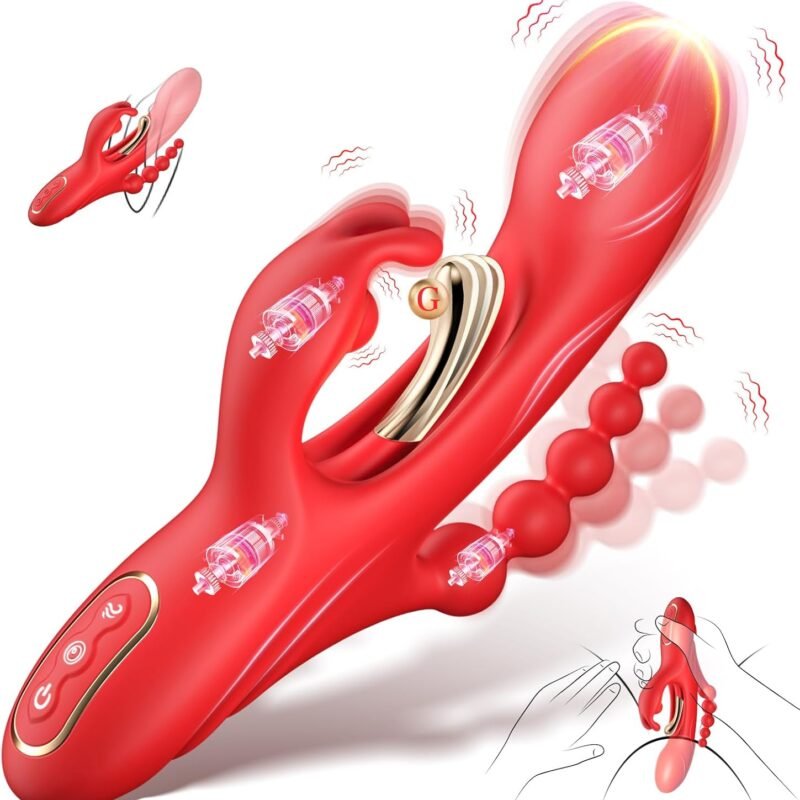 4 in 1 Sex Toys Rabbit Vibrators Dildo - Adult Toys Clitoris G Spot Vibrator with 4 * 9 Vibration, Adult Sex Toys for Women Couple Clitoral Stimulator with Anal Beads & Pen Vibrator, Women Sex Toys