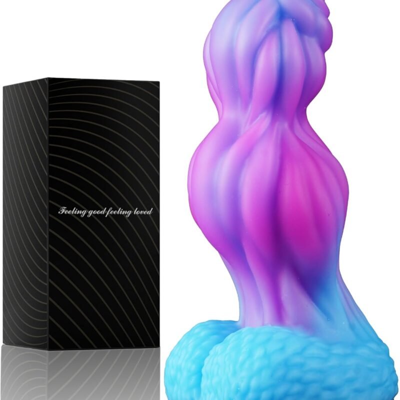 Monster Knot Dildo, Fantasy Alien Knotted Dragon Dildo with Suction Cup, 7" Big Huge Thick Animal Dildos Anal for G Spot Prostate, Silicone Large Fat Wide Dog Dildos Adult Sex Toy for Women Men Gay
