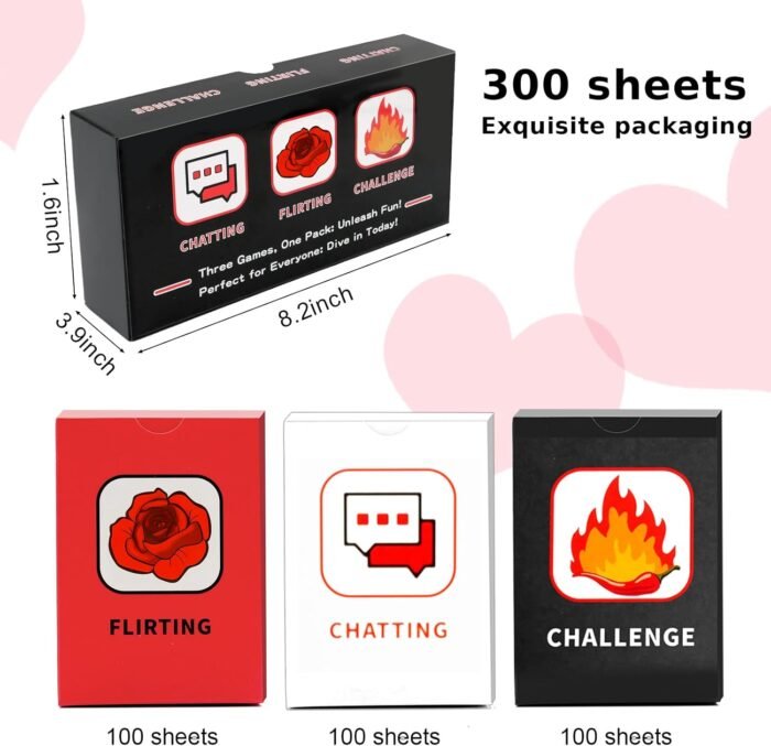300 Fun Game Cards for Couples: Deep Gameplay from Talk to Challenges. Perfect Date Night and Valentine's Day Gift!Unique Date Night Creative Games. - Image 6
