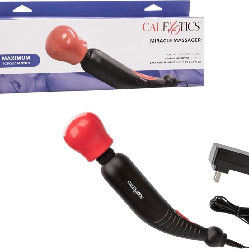 CalExotics Miracle Massager – Body Wand Vibrator for Couples – Adult Sex Personal Massager - Black
