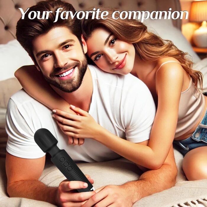 Vibrator Wand Sex Toys,Clit Stimulator Vibrators,Vibrator for Woman,Wand Massager Sex Toy,20 Patterns,8 Speeds of Pleasure,Quiet Adult Sex Toys,Waterproof, for Women Partner Play Gifts (Black) - Image 7