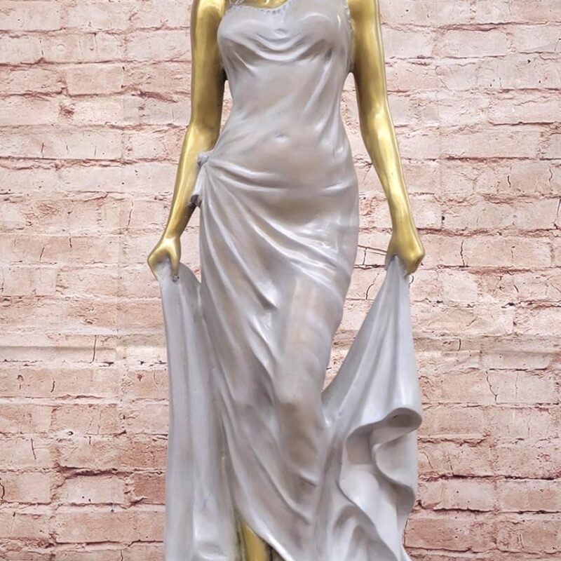 Bronze Luo Li Rong Sculpture Elegant Standing Woman Statue Handmade Erotic Art Collectible Figurine Decor Sale Gift Artwork by Classy Bronze