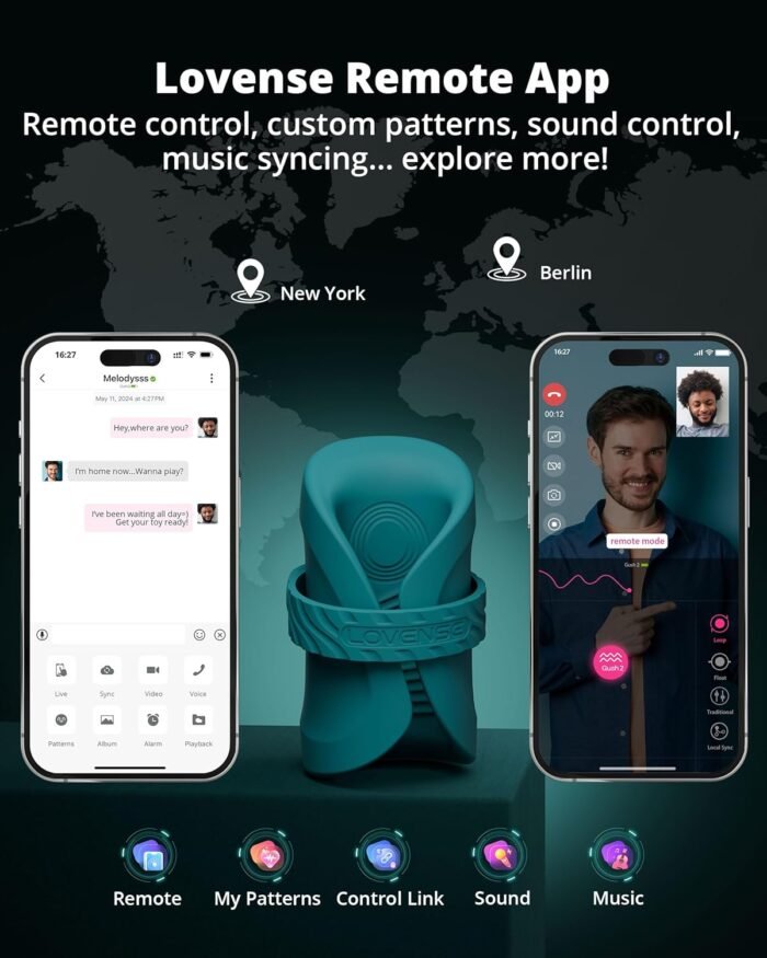 LOVENSE Gush 2 Automatic Male Masturbator Stroker, Vibrating & Oscillating Penis Massager Cock Ring with Endurance Training App Remote Control Vibrator Adult Sex Toys & Games, with Adjustable Buckles - Image 3