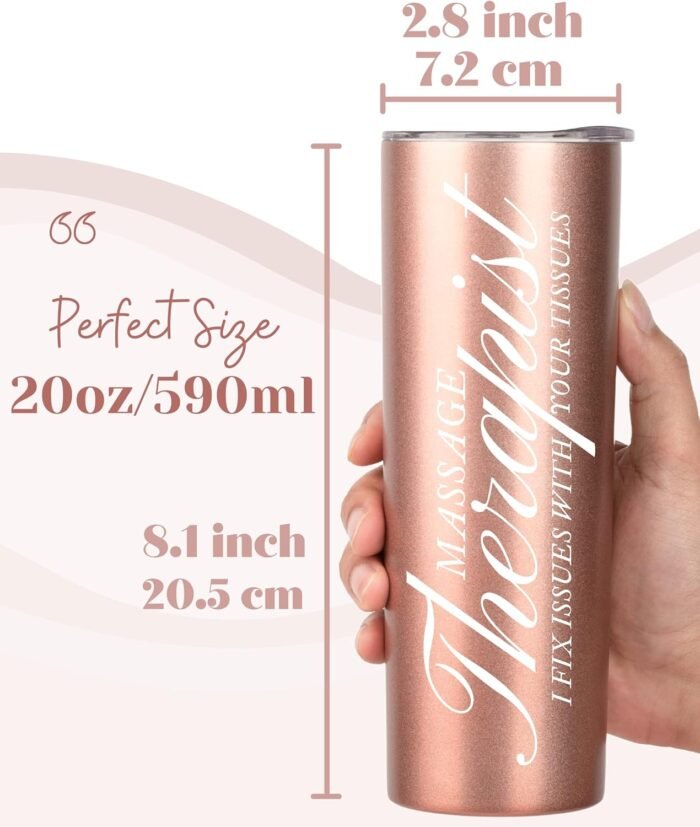 Onebttl Massage Therapist Gifts for Women, Gifts for Massage Therapist on Therapeutic Massage Awareness Day and Birthday, 20 oz Stainless Steel Tumbler - I FIX ISSUES WITH YOUR TISSUES
