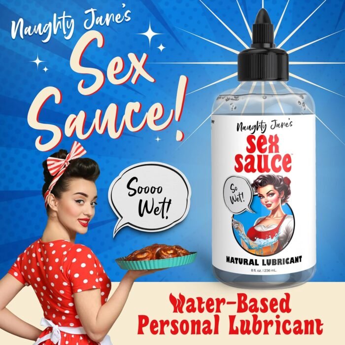 Naughty Jane's Sex Sauce Natural Lubricant for Beginners, Men, Women, & Couples. Multi-Use Lubricant and Toy Compatible. Easy to Clean, Body-Safe and Unscented. 1 Piece, Clear - 8oz. - Image 2