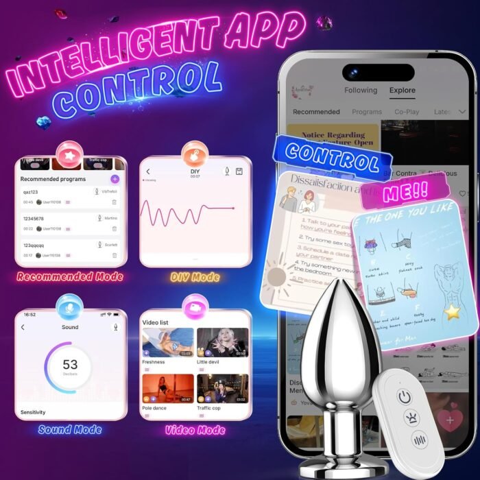 Prostate Massager Sex Toys for Men Large Butt Plug, Prostate Vibrator with App Remote Control 10 Vibrating, Prostate Toys Mens Sex Toys Prostate Massage Male Sex Toys Prostate Toy（Large Size） - Image 6