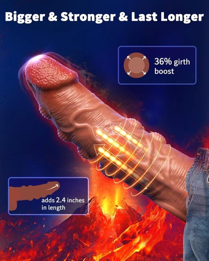 Penis Sleeve Vibrator, Ultra-Realistic Sex Toys for Men with 10 Vibration Modes, Medical-Grade Silicone Cock Sleeve Penis Extender, Male Sex Toy with Silent Design, Versatile Adult Toys for Couples - Image 3