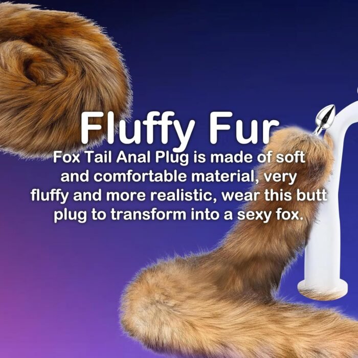 Sexy Fox Tail Anal Butt Plug Long Anales Toys But Plugs Faux Wild Animal Tail Stainless Steel Anus SM Cosplay Adult Sex Toy BDSM Bondage for Beginners Role Play Women Men Couples - Image 5
