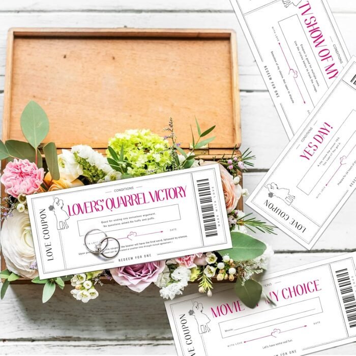 Zonon 20 Pieces Valentine‘s Day Love Coupon Cards for Sweet Couple, Husband, Wife, Boyfriend or Girlfriend Romantic Gift for Wedding, Anniversary or Birthday, 20 Designs - Image 3